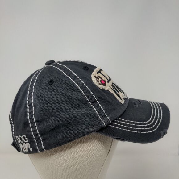 Dog Mom Strapback Hat Blue One Size Embroidered Distressed 6 Panel - Picture 4 of 6